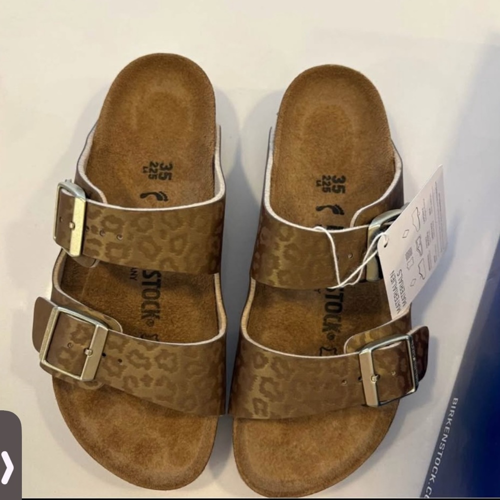 Birkenstock Arizona Leopard Gold Sandals